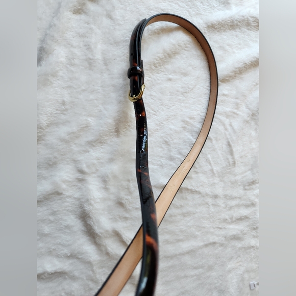 LIKE NEW J. Crew Tortoise Shell Black and Brown Leather Belt - Picture 3 of 6